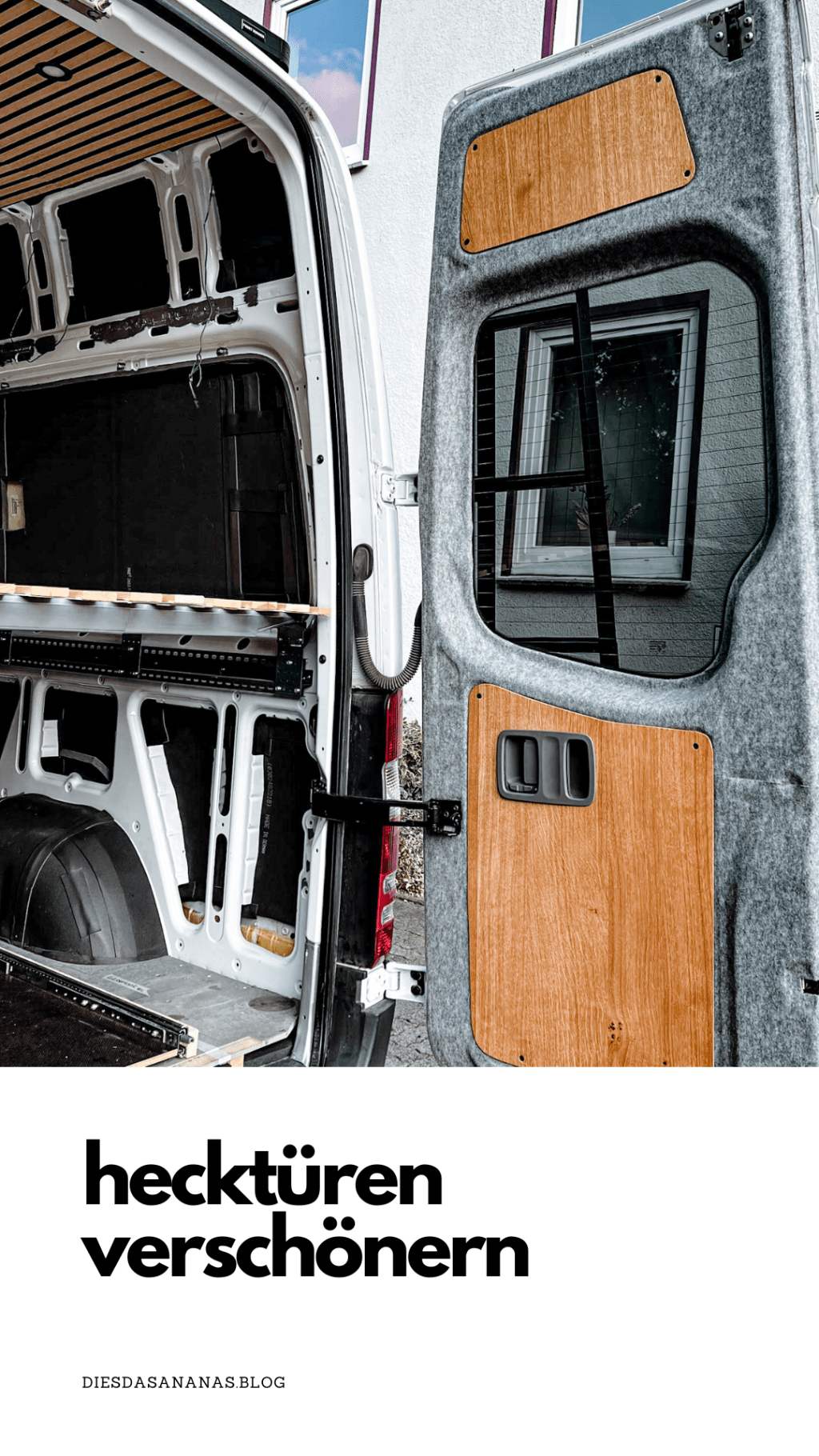 Hecktüren im Sprinter filzen: Verkleidung aus Filz und&nbsp;Holzelementen